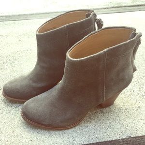 Suede Leather Splendid Booties Size 6.5 Green Gray